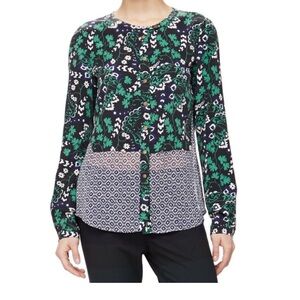 EUC Veronica Beard Silk Hawthorn Blouse Size 8